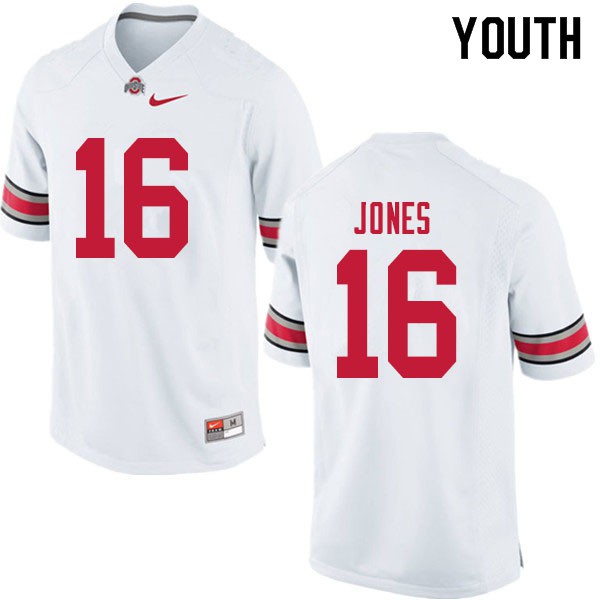 Ohio State Buckeyes #16 Keandre Jones Youth Stitch Jersey White OSU10183